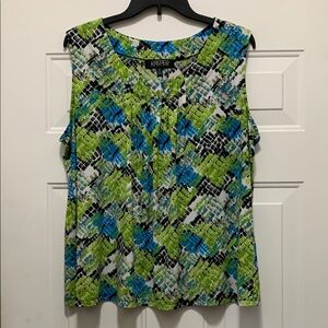 3/$15 Kasper Size 1X Multicolor Sleeveless Top